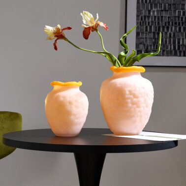 Frosted Fenton glass vase