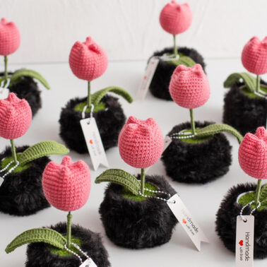 Hand-Knitted Tulip Planters