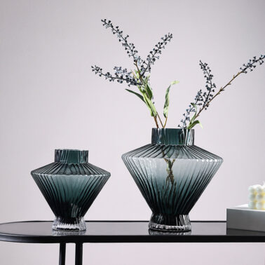 Minimalist striped glass vase