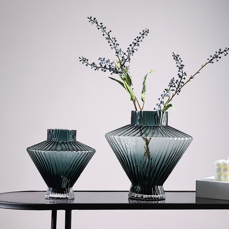 Minimalist striped glass vase