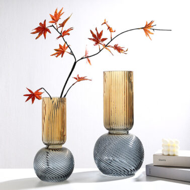 Handmade two-color glass vase