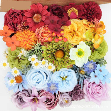 DIY Rainbow Hand-held Artificial Flower Gift Box