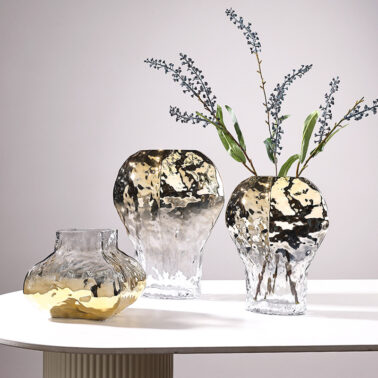 Special-shaped gradient color glass vase