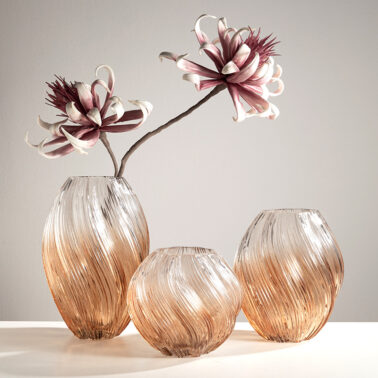 Twisted Big Belly Clear Glass Vase