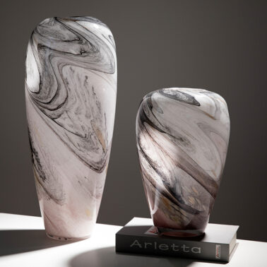 Quicksand ink stone pattern glass vase