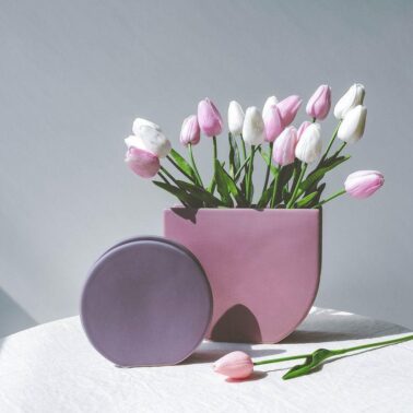 Dopamine purple ceramic vase