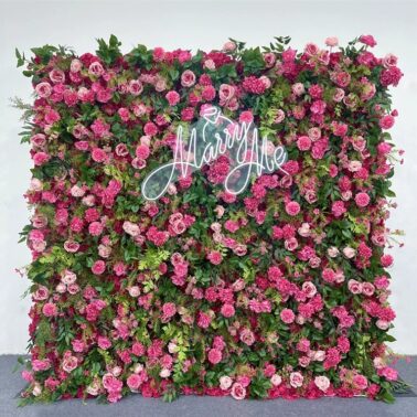 玫红色花墙婚礼橱窗背景装饰花墙布景装饰布底花墙