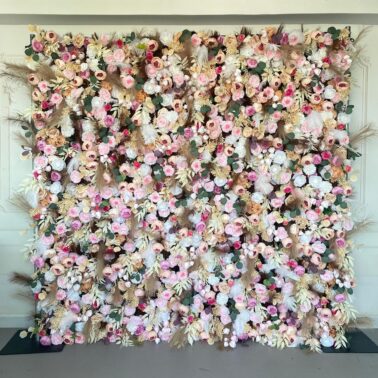 Colorful style 3D simulation fabric flower wall
