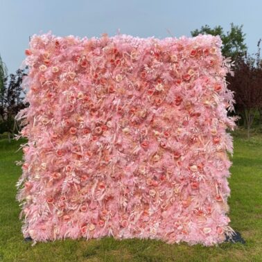 仿真花墙跨境玫瑰花商场打卡布置网红场景假花布底花墙