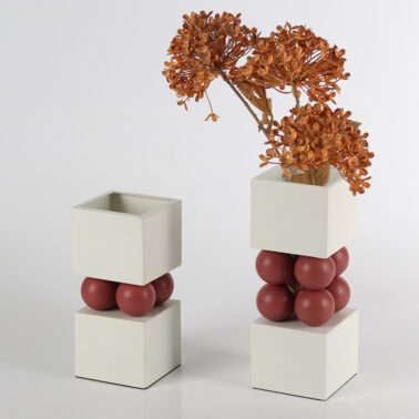 Square bead vase