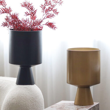 Minimalist metal large vase