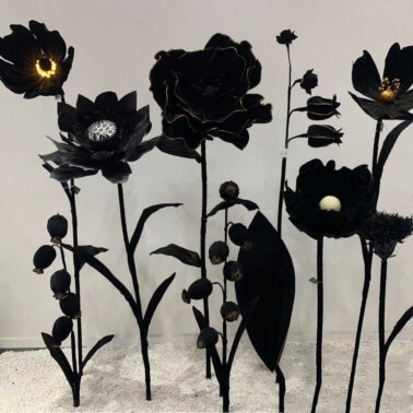 Giant Black Rose Paper Craft Flower Decoration