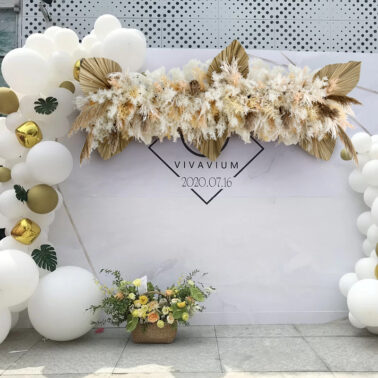 商业橱窗道具仿真花艺插花干芦苇蒲葵叶垂吊壁挂店铺墙面美陈软装