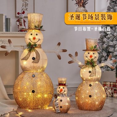 Christmas Luminous Deer + Snowman Window Decoration