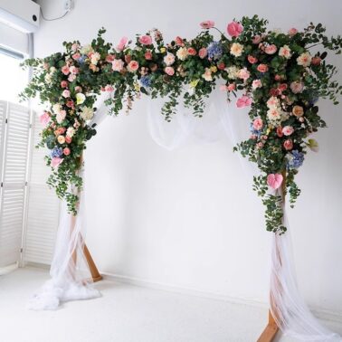 欧式莫奈花园森系壁挂花排花艺拱门 仿真花假花橱窗壁挂门头装饰