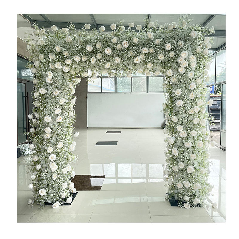 欧式秋色方形拱门花艺背景布置婚庆户外假花路引仿真花桌花 - Image 2