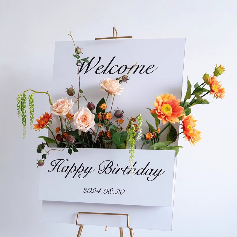Pastoral style orange artificial flower set - Image 3