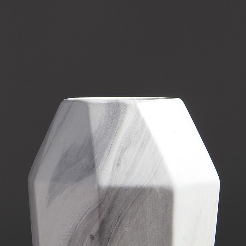 Marble texture ceramic vase - Image 3