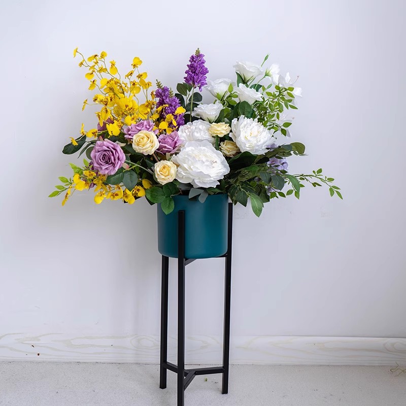 婚礼背景装饰花艺拱门 莫奈风格森系田园背景布置活动仪式仿真花 - Image 4