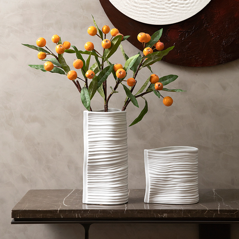 Flowing water shape frosted ceramic vase - Image 4