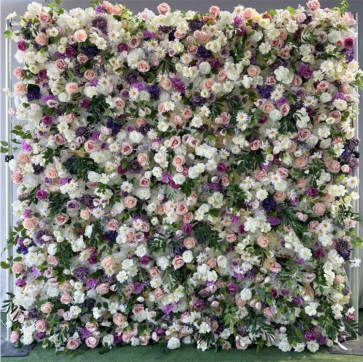 玫瑰植物花墙花婚庆酒店门头背景墙装饰花墙摄影仿真花艺 - Image 4