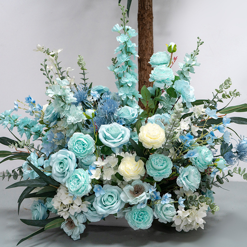 欧式蒂兰色花艺拱门套装花艺 仿真假花婚礼求婚活动仪式装饰花 - Image 4