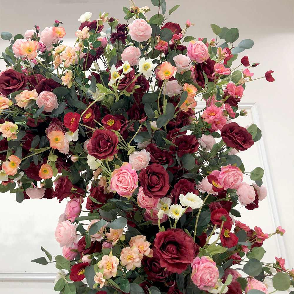 欧式秋色方形拱门花艺背景布置婚庆户外假花路引仿真花桌花 - Image 4