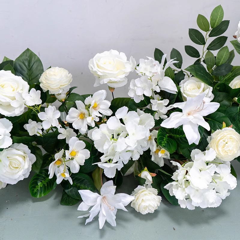 欧式浪漫白色森系婚礼装饰圆环拱门花艺 仿真假花户外摄影背景花 - Image 4