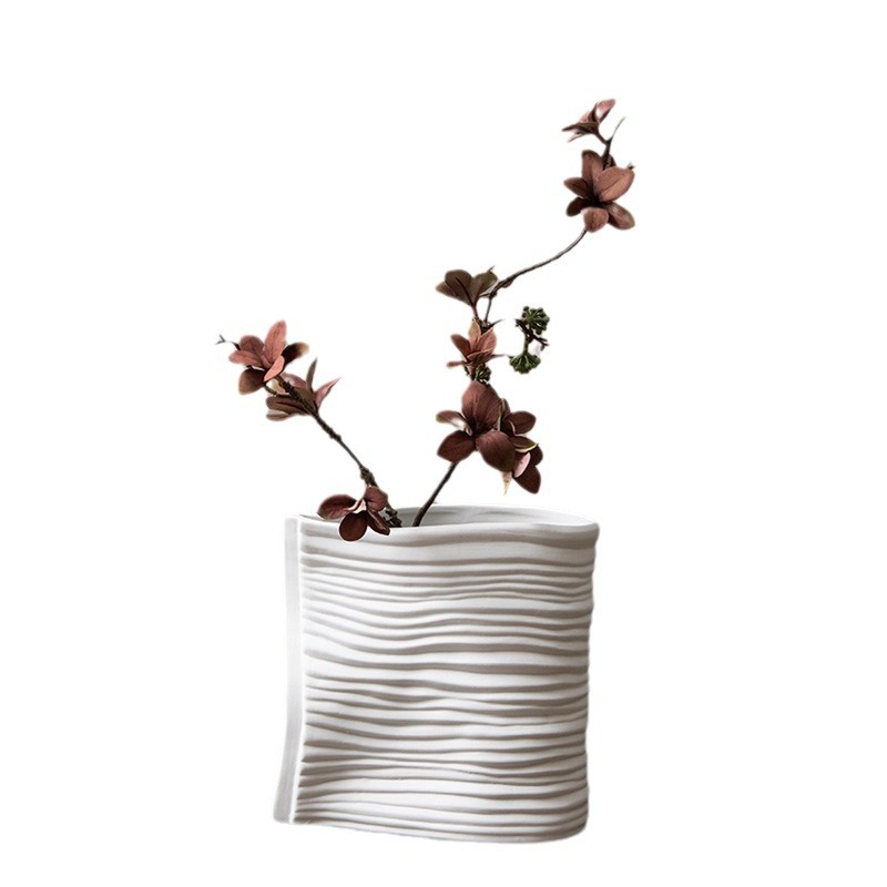 Flowing water shape frosted ceramic vase - Image 5