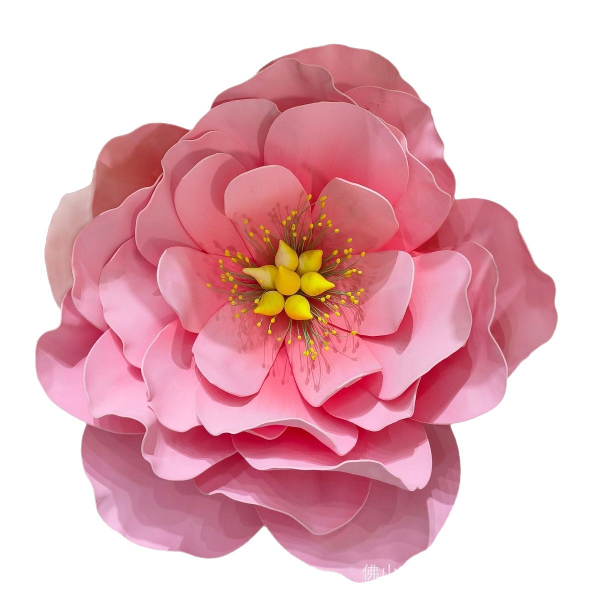 Large Handmade Paper Flower Arrangement - Yellow + Pink - Image 5