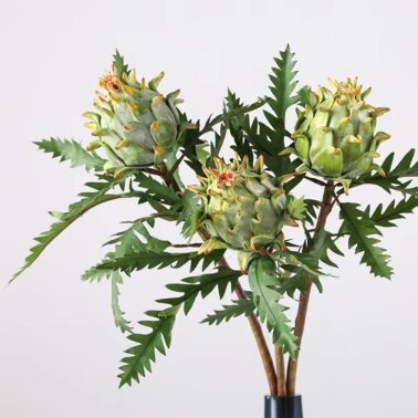 40cm High End American Single Stem Artificial Green Artichoke Flower Outdoor Bar Cottage Decoration