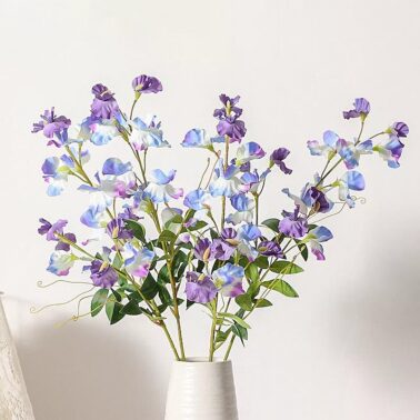 Silk Artificial Single Wisteria Flowers for Wedding Center Piece Table Decorations White Blue