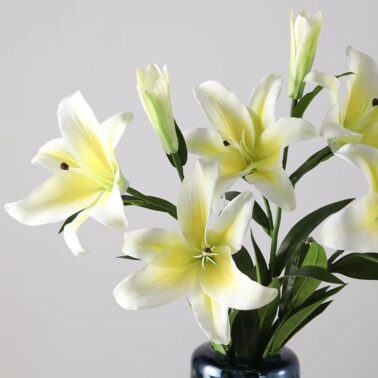 High End Artificial Large Real Touch Soft Lily Flowers 3D Printing Wedding Party Decoration New Arrival