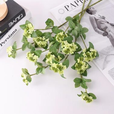 High Quality 3 Head Snowball Flowers with Fruit Interior Decorative Flowers Artistic Flowers Decor