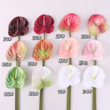 Anthurium Flowers Single Branch Artificial Plants and Flowers Wholesale High Quality Artificial Fake Flower Decoration