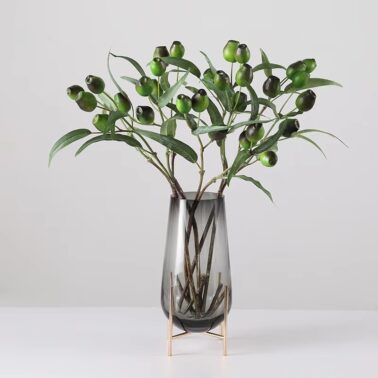 Wholesale High Quality Artificial Eucalyptus Fruit Realistic Plant Greenery Branch Stem for Home Decoration