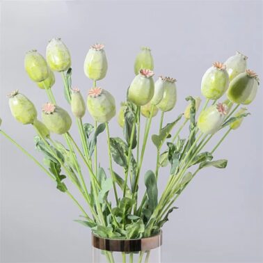 Wholesale Artificial Berries poppy Fruits Christmas Fruits Green Berry Branch for Wedding Flower Arrangement