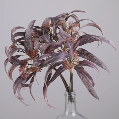 Artificial Eucalyptus Stem With Fruits Curved Leaves Eucalyptus Bouquet Table Decorations Wedding Table Mixed Color