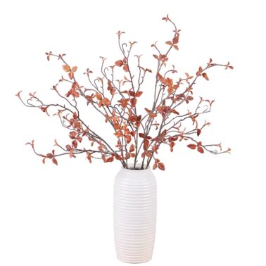 85cm Artificial Tree Branch for Shopwindow Home Decoration Long Stem Tree Branch with Red Leaves and Green Leaves Fake Plant