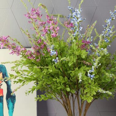 High Quality Artificial Silk Salvia Small Wild Flower for Wedding Bridal Bouquet Filler Floral Arrangement Decoration