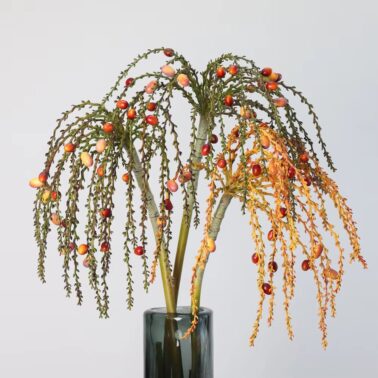 Artificial Green Plants Palm Fruit 109cm Hanging Greenery Plants Indoor Shopwindow Decoration Fake Green Plants with Fruits