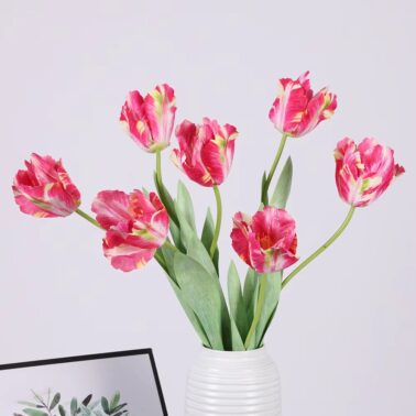 New Tulip with Leaves High Quality Artificial Flowers Wholesale Home Decorative Tulip Flowers Artificial