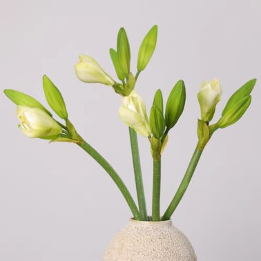 Artificial Amaryllis FLOWER With BUD Home Interior Green Decoration Fake Flowers Floral Bouquet Matching