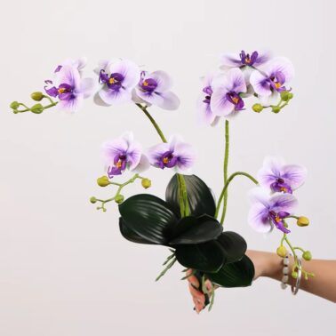 Orchid Flowers Real Touch 2 Branch With Leaves High Quality Home and Wedding Decoration Fake Flowers Artificial Orchid