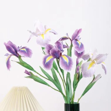 Wholesale Fantastic Color Purple Iris Artificial Flowers Real Touch PU Artificial Alice Iris Flowers for Wedding Home Decoration