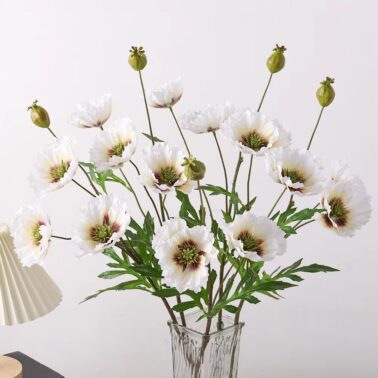 Wholesale High Quality Pink Silk Poppy Artificial Flower 4 Head for Home Wedding Graduation Halloween New Year Decorations