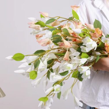 Artificial Wind Bell Flowers Branch Fake Wind Bell Chimes for Wedding Home Office Decor