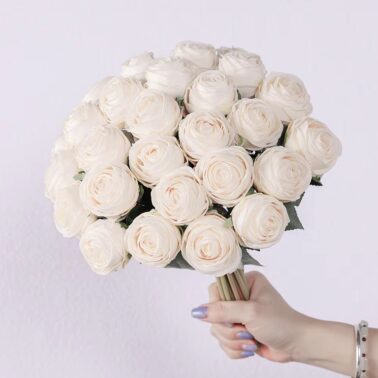 7 Head Roses Bouquet Artificial Flowers Decor Wedding Hand Bouquet White-red-pink-blue Realistic Eternal Fake Roses