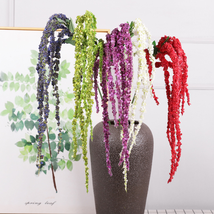 Whosale 5 Colors Artificial Amaranthus Foam Greenery Hanging Foliage 8 Branches for Wedding Flower Arrangement - Image 2