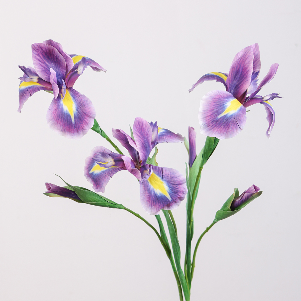 Wholesale Fantastic Color Purple Iris Artificial Flowers Real Touch PU Artificial Alice Iris Flowers for Wedding Home Decoration - Image 2